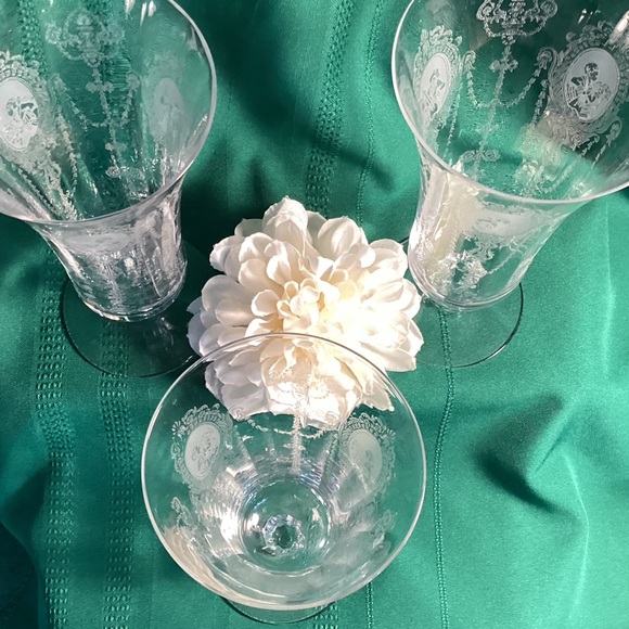 5 - Ice Tea Glasses Minuet by Heisey - Picture 6 of 8